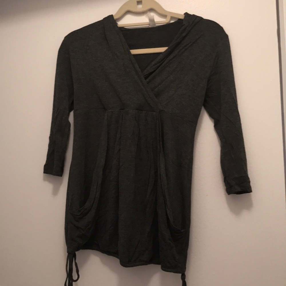 Hooded drawstring top